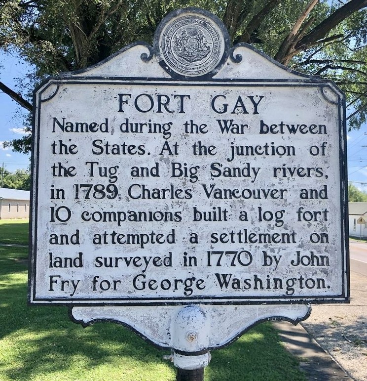 The official historical marker for Fort Gay.