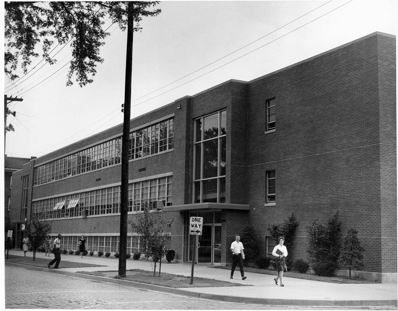 Gullickson Hall in 1966. At the time it served as Marshall's rec center, and held facilities for various sports teams. 