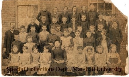 Students and teachers at Buffington School, circa 1885