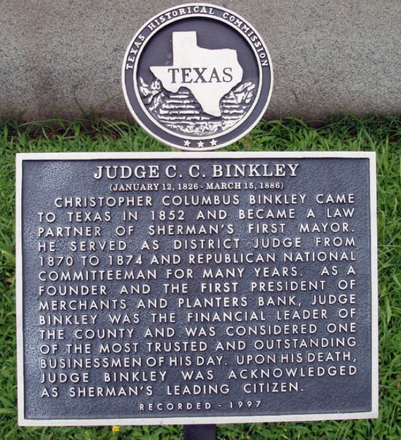 Texas Historical Commission Marker for C.C. Binkley