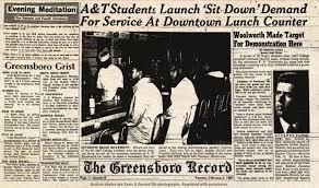 Newspaper clipping about the Greensboro Sit-In and the A&T Four