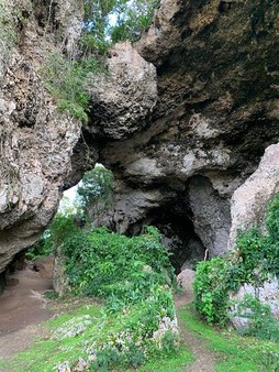 A view from inside the María de la Cruz cave.