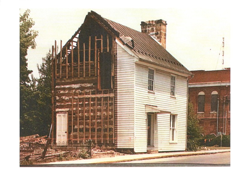 Higgins House, west side during demolition, c1990