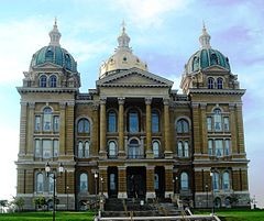 The Iowa State Capitol was built in 1886 and is listed on the National Register of Historic Places.