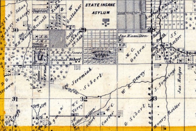 W.C. Verry's farm was two farms east of  Ebenezer Carter's farm.T15N-R10w, sec.32