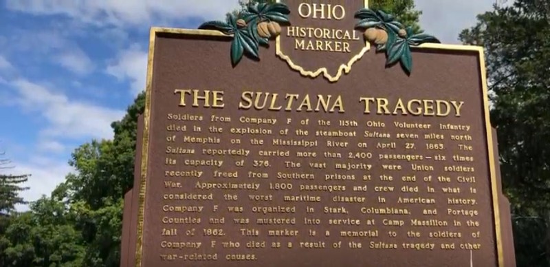The Sultana Tragedy Ohio Historical Marker