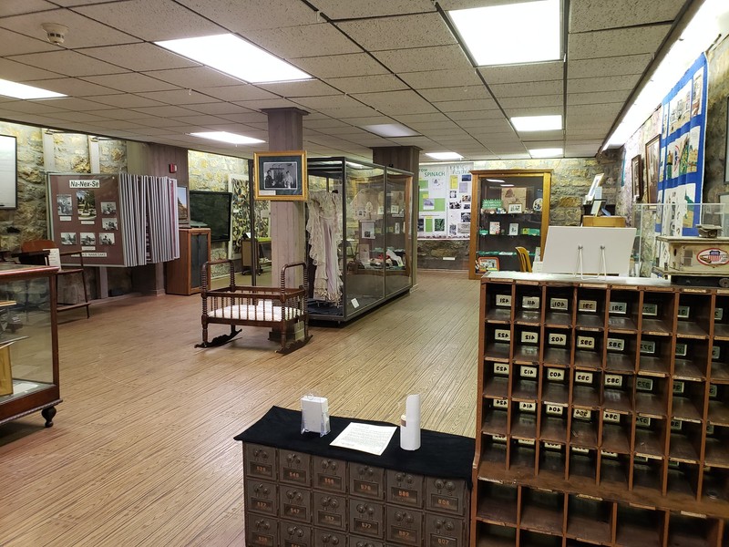 Exhibits inside the barn museum