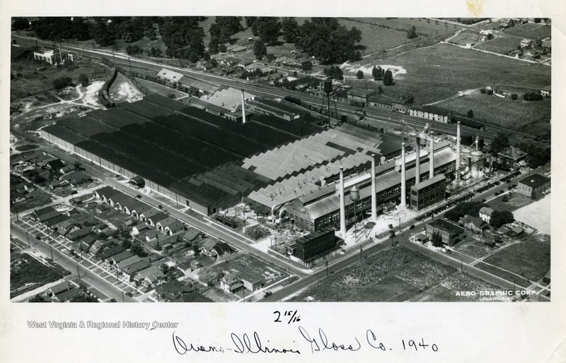 Aerial view of the factory, 1940