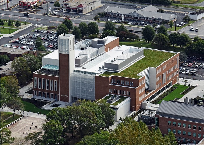 Aerial photo of Guerrieri Academic Commons 