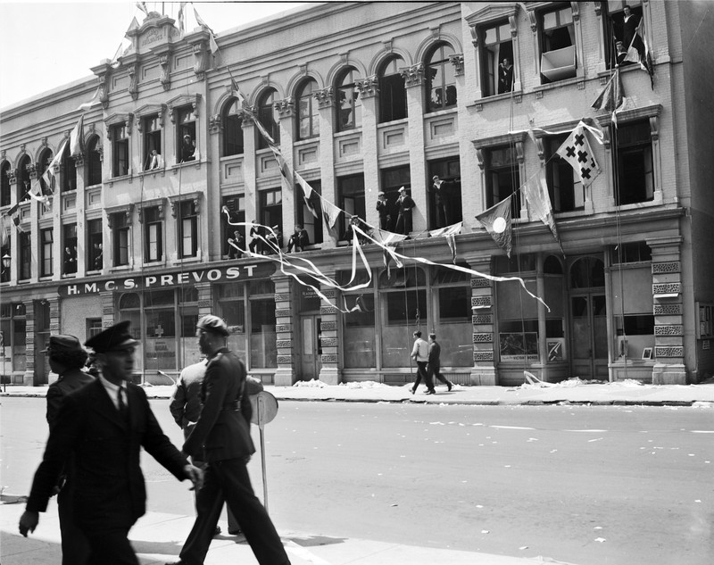 HMCS Prevost in the Carling Block at Richmond and Carling Streets