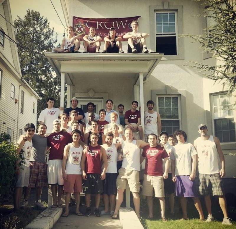 Alpha Chi Rho at their house on Allen Place in 2012