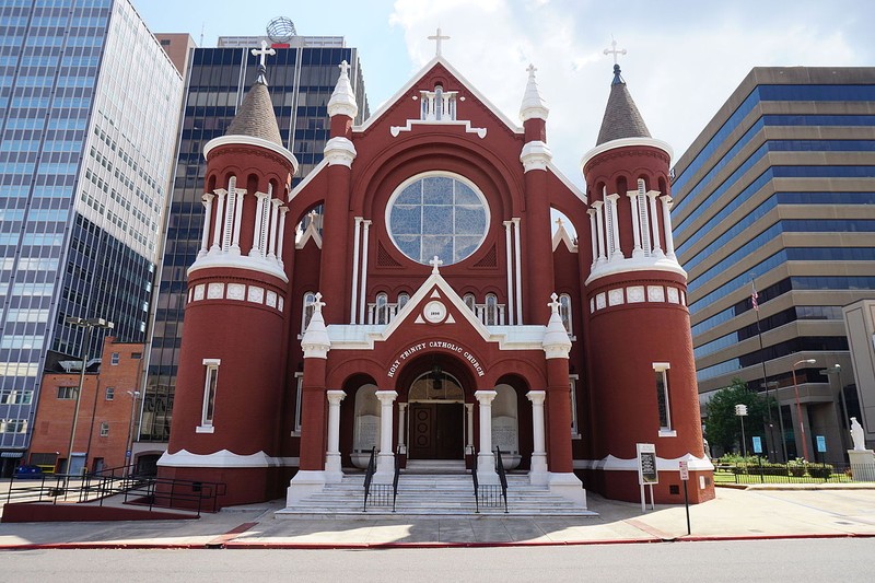 Holy Trinity Catholic Church was built in 1899 and is one of the finest examples of Romanesque Revival architecture in the state.