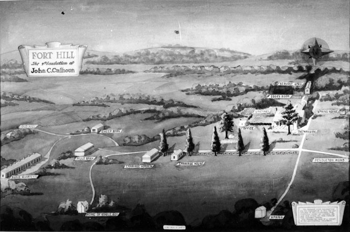 Sketch of the Fort Hill plantation area 