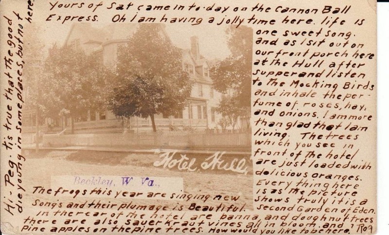 Hull Hotel post card, circa early 1900s.