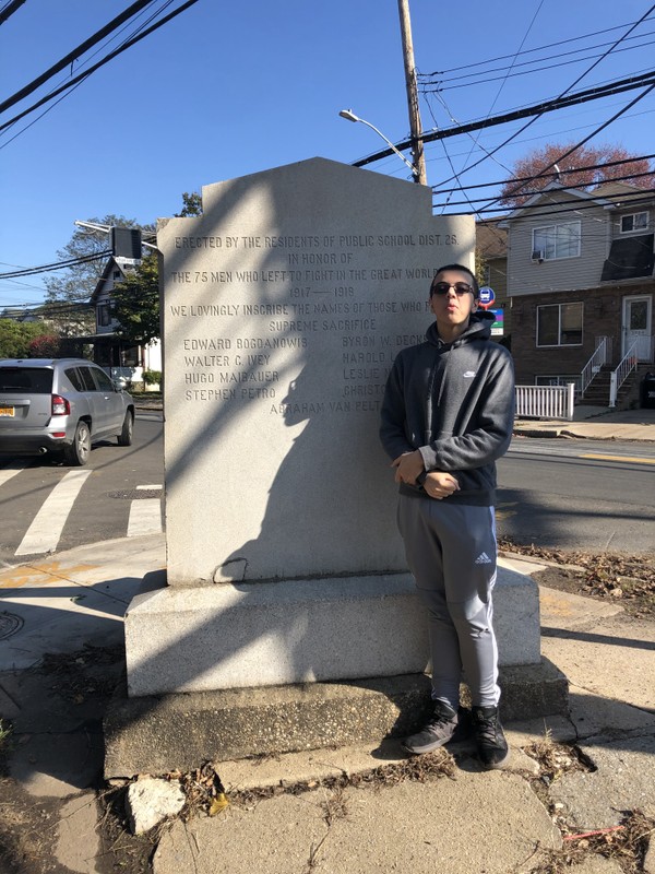 Person next to the memorial for reference. Height of person in photo is approximately 6’0