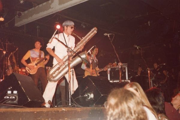 Akron experimental/New Wave band Tin Huey performing at the Bank in the early 1980s.