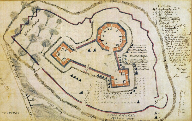 This is a map of a Union camp in Brentwood - located near the intersection of Franklin and Concord Roads.
<a href="https://www.loc.gov/item/83695469/" rel="noreferrer nofollow">www.loc.gov/item/83695469/</a>
[Sketch map of Camp Brentwood, Tennessee, whi