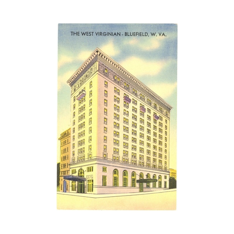 Historic postcard of the West Virginian Hotel