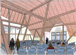 An artist's rendering of what the new attic event space will look like