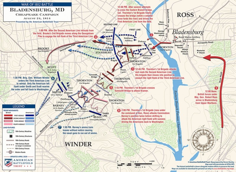 Battle of Bladensburg Map