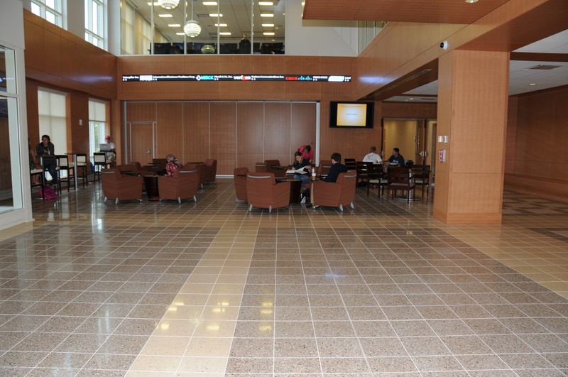 Atrium with seating and Stock Ticker, 2011