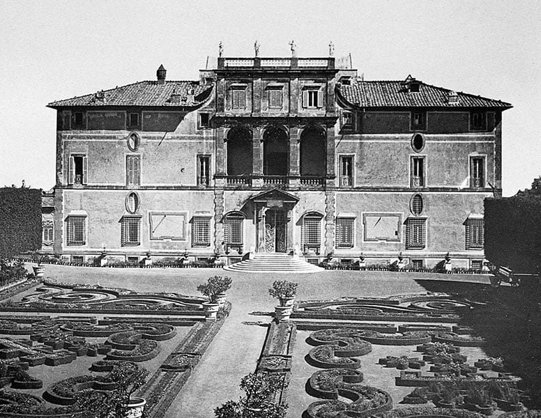 The Nester House as it appeared in its early years. Note the elaborate landscaping.