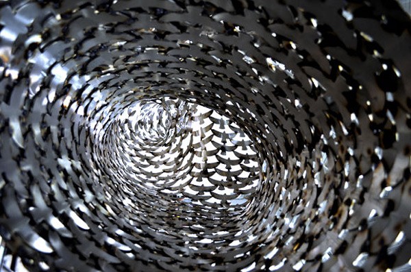 Inside a hand of the sculpture