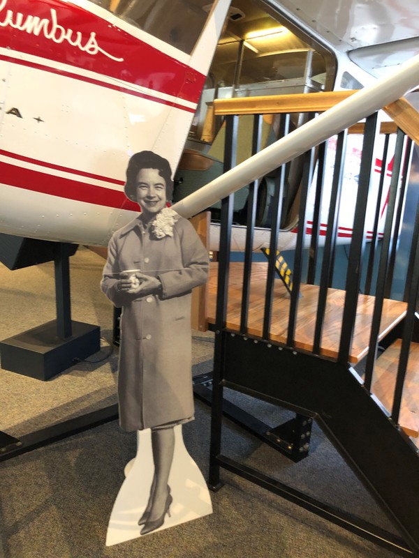 Climb aboard the Spirit of Columbus, but don't forget to take a picture with the pilot herself!