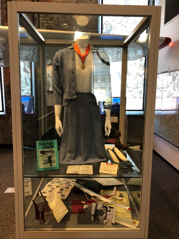 Jerrie battled against many expectations that were put upon her due to being a woman. Notably, she made her flight in a skirt, blouse, and high heels in order to appear respectable throughout her flight. Her original outfit, along with many medals, letters, books, and other memorabilia are on display.