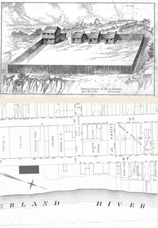 A drawing of Fort Nashborough