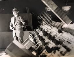 I.M. Pei Alongside a Scale Model of Downtown Augusta, GA