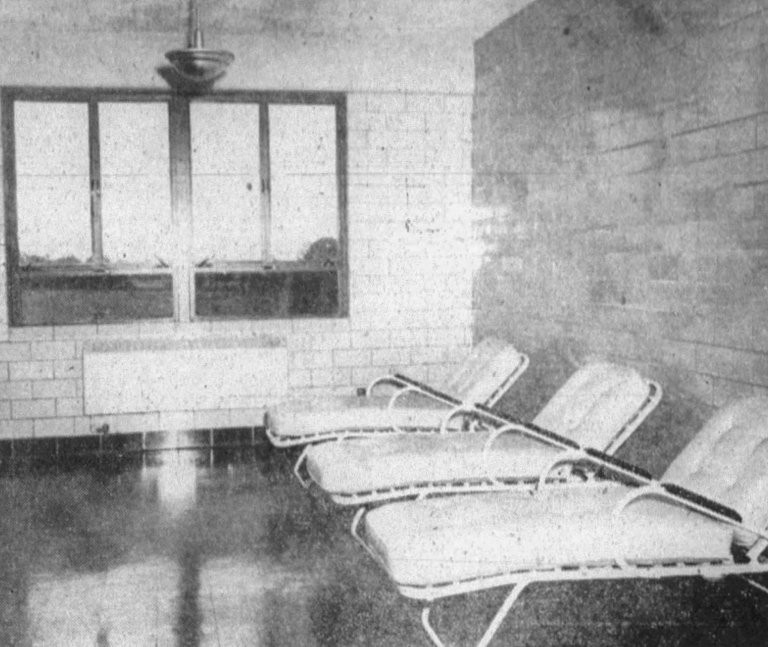 Solarium inside the sanatorium in 1950. 