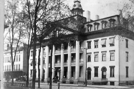 The building when it had a mansard roof