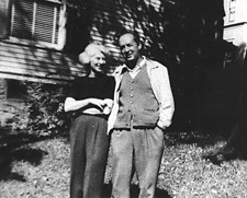 Vladimir and Vera Nabokov outside the house on East Seneca Street