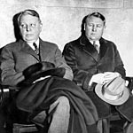 Raymond (left) and Ernest Stevens were the sons of James W. Stevens who made a fortune in insurance and other investments. Raymond committed suicide in 1933 and Ernest was convicted of fraud that year but later acquitted. 