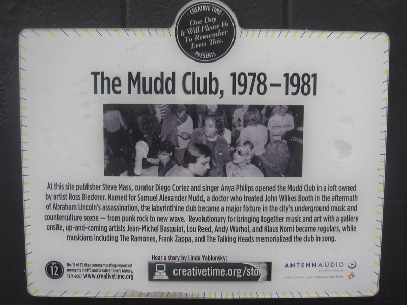 Plaque outside the former club 