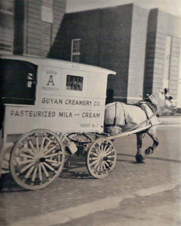 Guyan Creamery wagon in front of HEHS