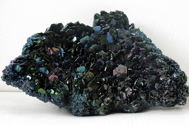 A close-up of carborundum crystals, used in industrial abrasives, semi-conductors and ceramics.  