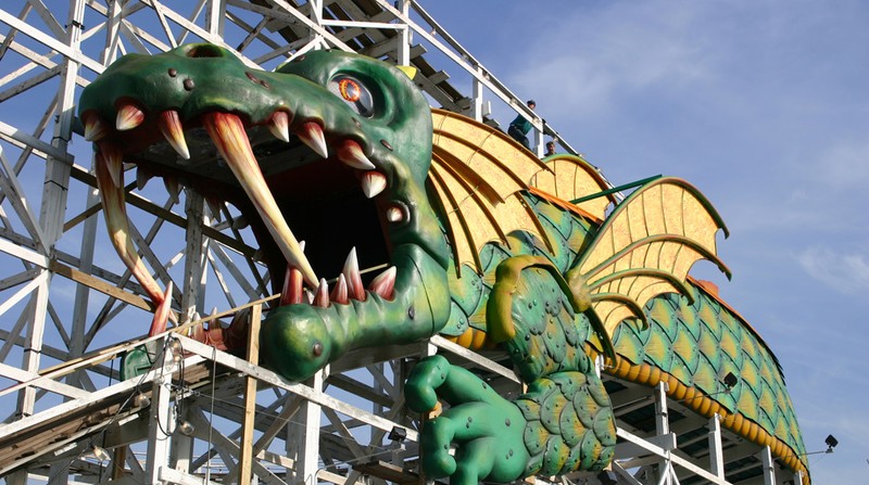 Dragon Coaster Ride at Playland Park (est. 1929). Inspired by Park's Mascot and Logo.