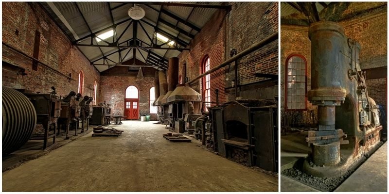 Inside the former Blacksmith shop.