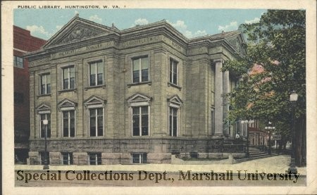 Postcard showing the library in 1929