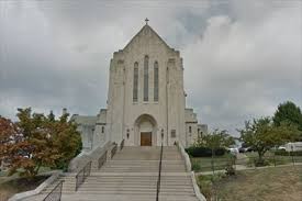 Frontal view of the Immaculate Conception. Built of limestone with the classic Gothic design. 