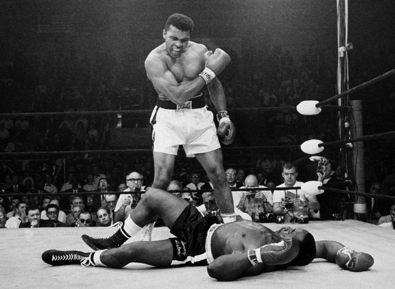 This is the picture of Muhammad Ali standing over Sonny Liston after one minute in the ring; he won this fight on his own with nobody on his side. After telling the world of his religion he lost all the people that once backed him, Sonny had gained all of Ali’s previous followers because if you did support him you were just as bad as he was. People hated this picture because you could see Ali’s dominance, this shows his passion and the strength of the main that had just been victorious. 