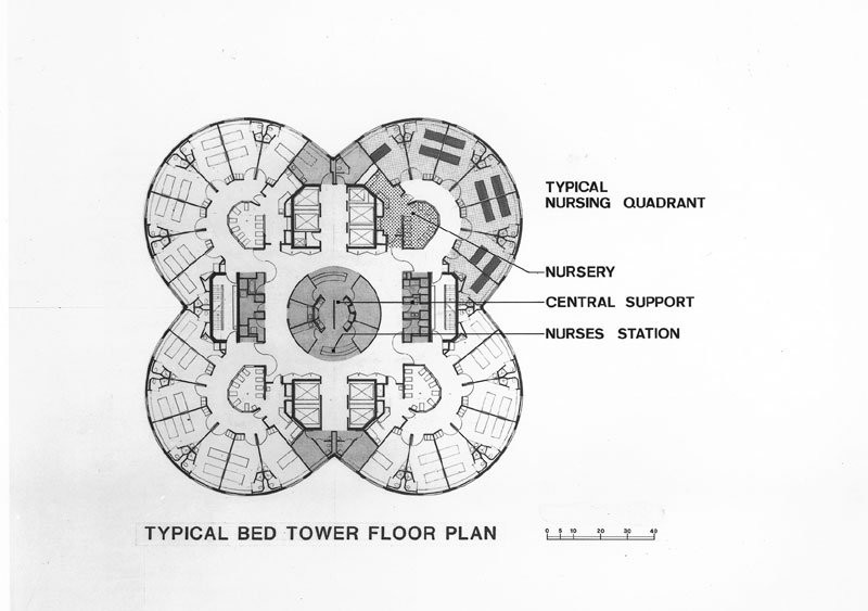 Floor plan of the now-demolished Prentice Women's Hospital