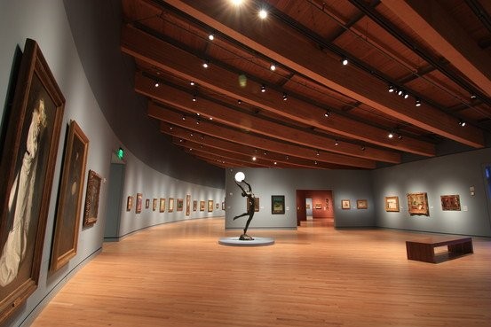 The museum's gallery of late-19th-century works, with Harriet Whitney Frishmuth's bronze and glass statue, 'The Bubble.' Credit: Crystal Bridges Museum