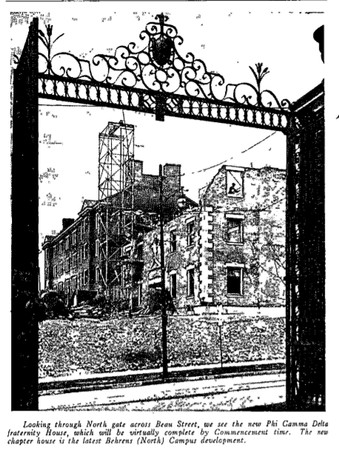 Scanned photo and caption from the June 1950 edition of the Washington & Jefferson College "Allumni Bulletin."