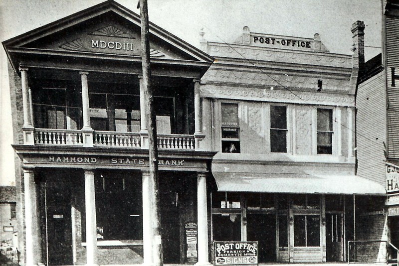 The Old Fagan Drugstore is the building on the right. 