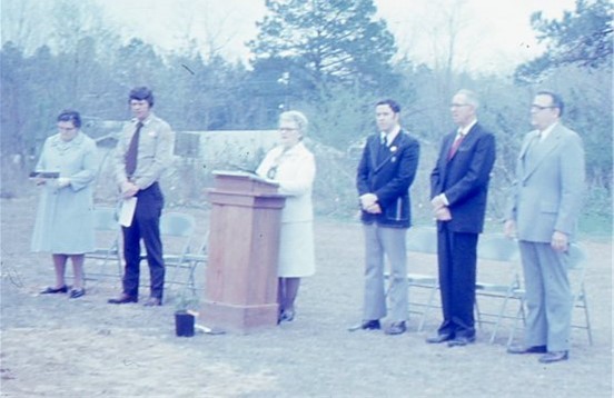 Planting ceremony for the "Moon Tree," on March 15, 1976.