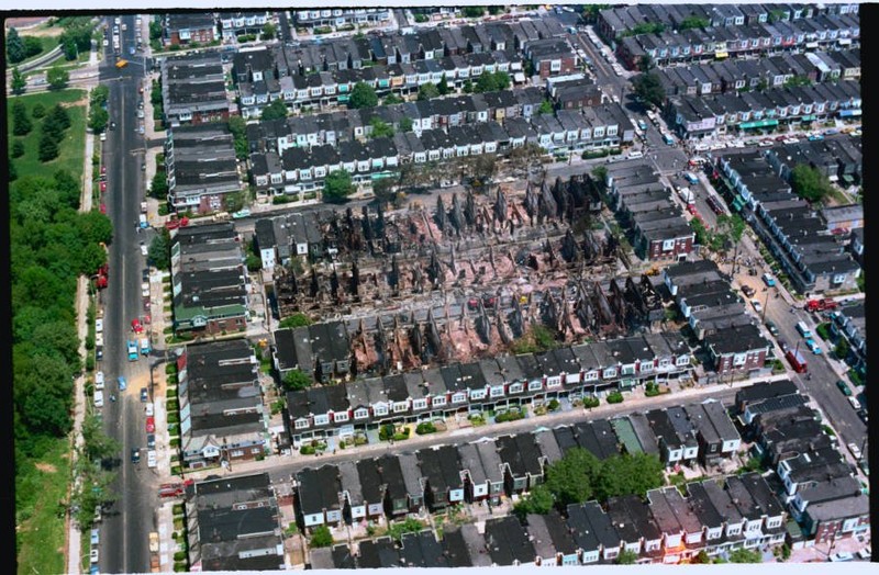 An Aerial View Showing the Extent of the Fire Damage