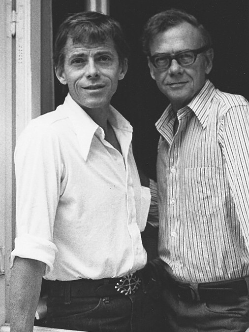 James Merrill (on the left) and his partner for three decades, David Jackson, pose for a picture.